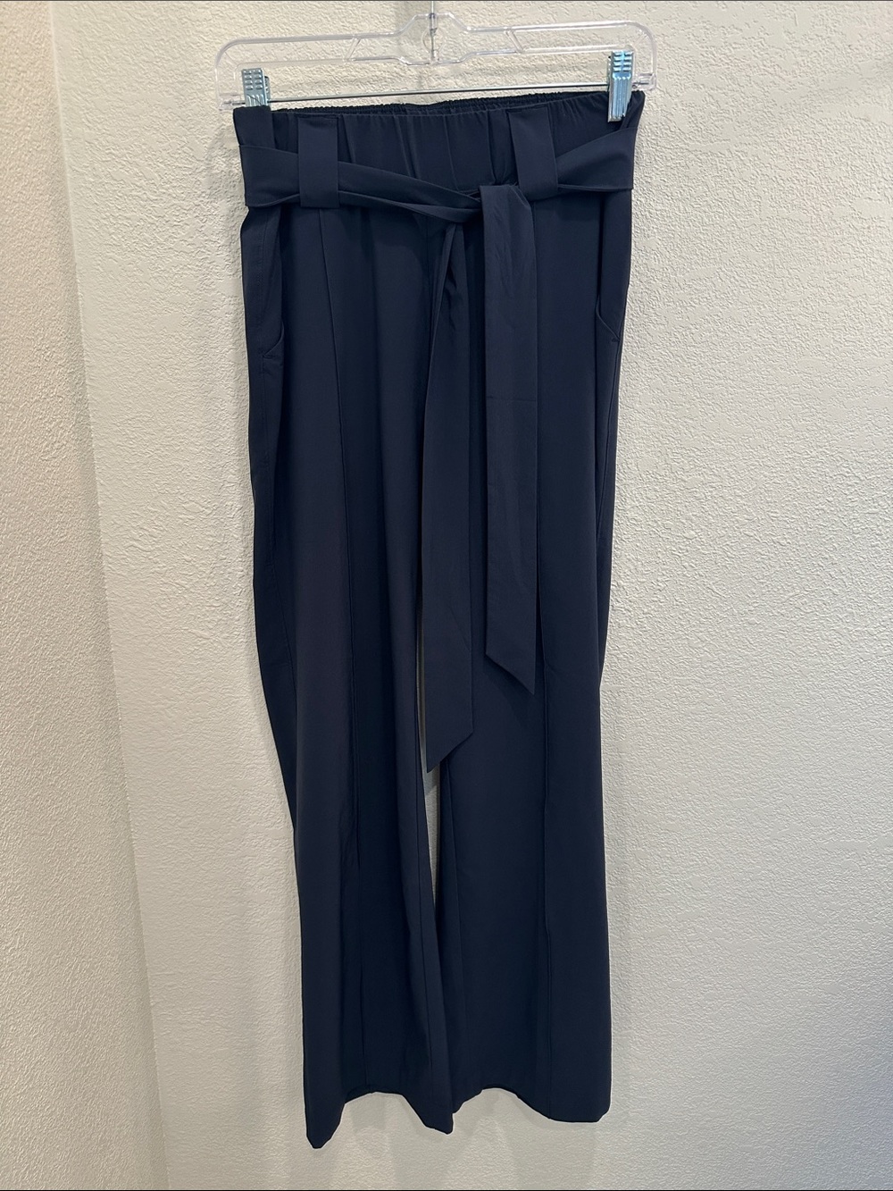Athleta Navy Wide-Leg Tie Pants